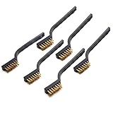 eBoot Mini Wire Brush Set for Cleaning Welding Slag and Rust, 6 Pack, Brass