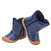 Kuner Baby Boys Pu Leather Faux Fleece Rubber Soles Warm Snow Boots (15.5cm(24-30 Months), Blue)