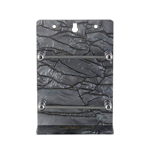 STIMULUS Acrylic Wall Mount Mobile Stand 2 PCS Set (Size - 4X6 Inch) (Marble Black Colour) 4MM SS Road