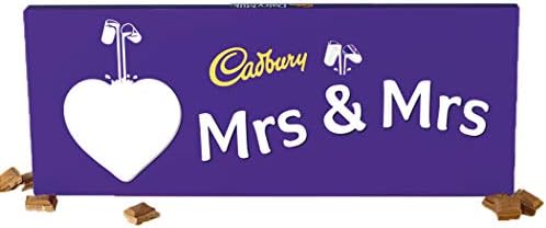 Cadburys Rujia Custom Mr & Mr, Mrs & Mrs and Mr & Mrs Chocolate Bar Wedding 850g Gift (Mrs & Mrs)