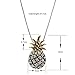 Zealmer Pineapple Necklace Rhinestone Handcrafted Fruit Pendant Necklace Metal Chain Vintage Silver Color