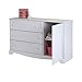 South Shore Savannah 3-Drawer Dresser with Door Pure White, Coastal