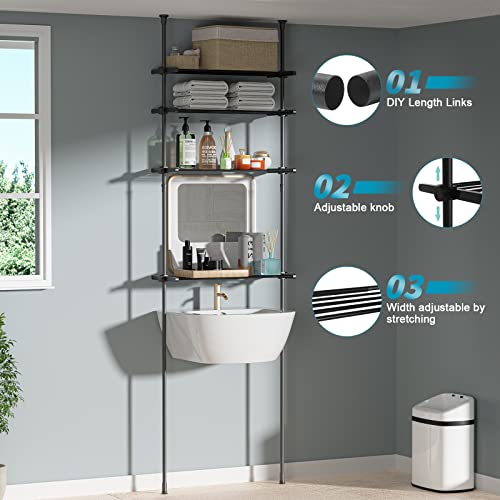 DYN Ptah Over The Toilet Storage 4Tier Adjustable Over Toilet