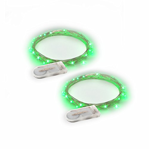 RTGS Products Green Colored LED Lights Indoor Outdoor String Lights, Fairy Lights Battery Powered Patio, Bedroom, Holiday Decor, etc.