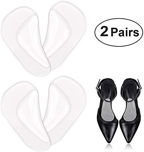 SQHT  Arch Support Cushions, Soft Gel Arch Pads Insole & Insert for Flat Foot and Plantar Fasciitis, Relieve Pain for Women and Men - 2 Pairs (Cork)