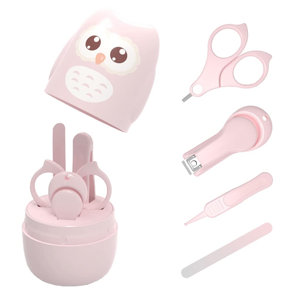 DZOZO Baby Nail Clipper kit Baby Manicure Grooming Set Baby Nail Care Set Baby Nail Kit Pedicure kit Baby Nail Care Tool 4-in-1 Baby Manicure Kit Baby Nail Clippers Scissor Nail File Tweezer