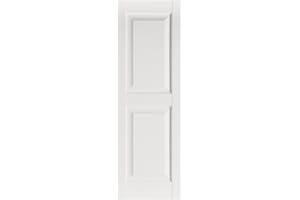 Perfect Shutters Premier Raised Panel Exterior Decorative Shutter, 15" x 39", White