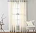 HLC.ME 2 Piece Premium Semi Sheer Voile Window Curtain Grommet Panels for Bedroom (Ivory) - 54 W x 84 L