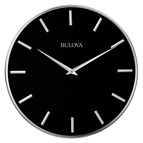 Bulova C4849 Metro Wall Clock, Satin Pewter Finish/Matte Black LAVORIST