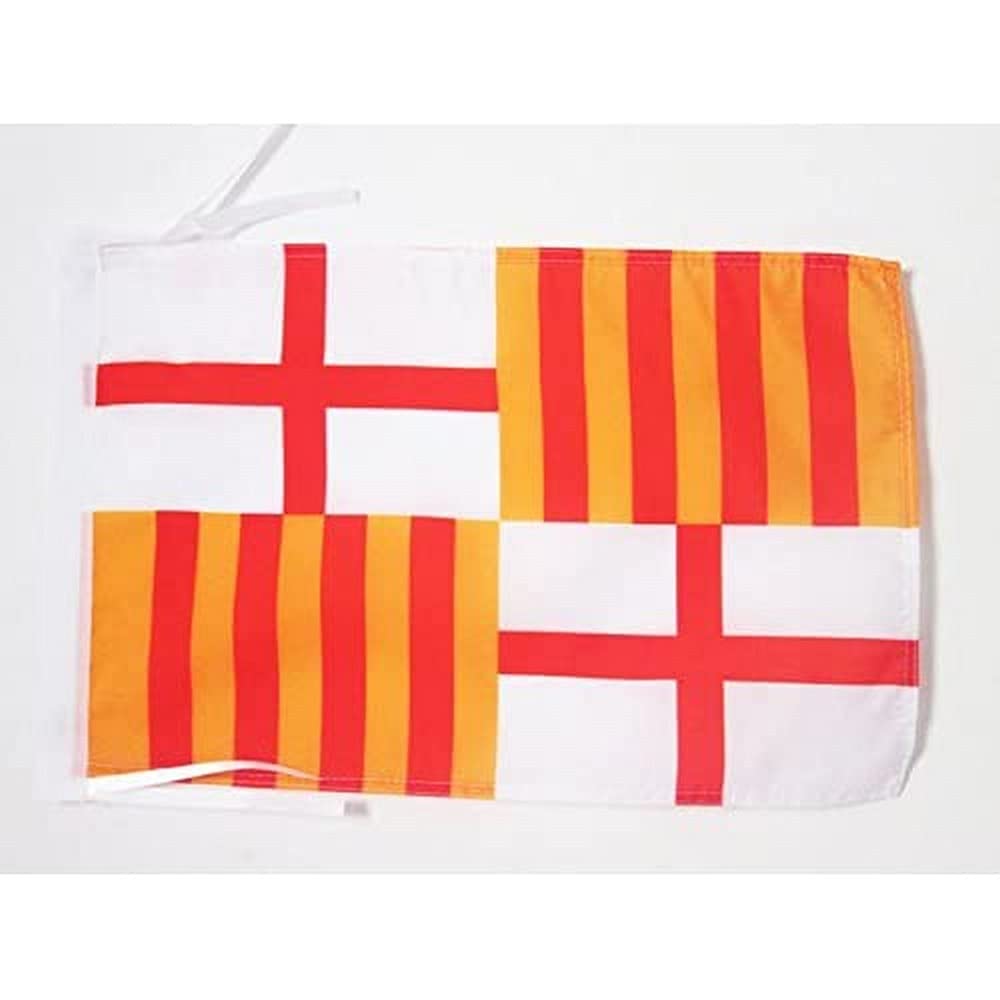 AZ FLAG - City of Barcelona Flag - 18'' x 12'' - 100% Polyester Catalonia - Barcelonan Small Banner with Two Cords - Fade Resistant - Vivid Colors - 18x12 in - 45x30 Cm — image 1