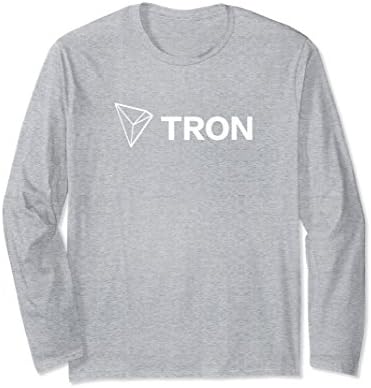Unisex Tron TRX HODL Coin Cryptocurrency Long Sleeve T-Shirt, White XL: Heather Grey