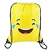 BeeGreen Cute-Emoji-Party-Supplies-Favors-Bags Drawstring Backpacks for Teens
