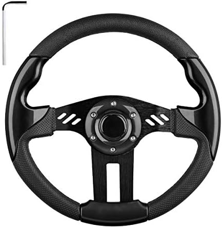 EZGO Steering Wheel Fit Golf Cart Club Car EZGO Yamaha Universal Golf Cart Steering Wheel Club Car DS and Precedent (Black Steering Wheel)
