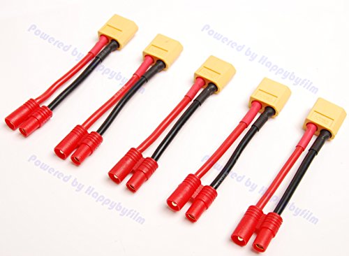 Lot(5) New Male XT60 XT-60 to 3.5mm Bullet Adapter 14awg for RC Turning HXT Zippy