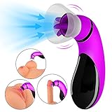 Clitoral Sucking Licking Tongue Vibrator Clitoris Stimulation with 7 Strong Sucking & Licking Modes & 3 Speeds Rechargeable Nipples Suction Stimulator Adult Sex Toys for Woman Couples
