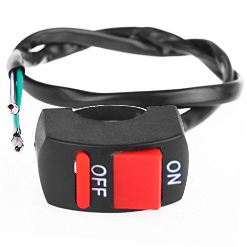 Cara Universal Motorcycle 7/8" Handlebar Switch ON-OFF Button Switch DC 12V for U5 U7 U2 LED Headlight Angel Eyes Spotlight Scooter ATV Snowmobile (Red)