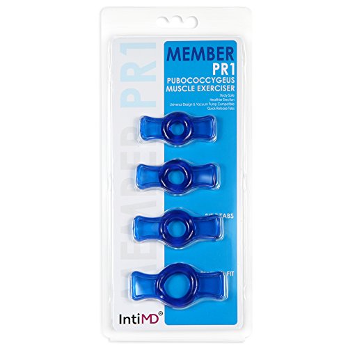 IntiMD Penile PC Muscle Exerciser Cock Ring Set - MEMBER PR1 (Blue)