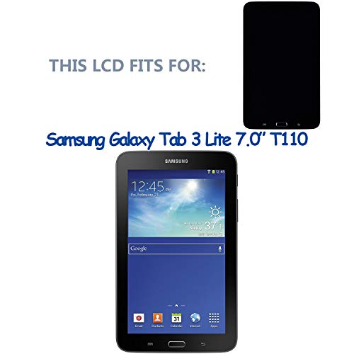 Swark LCD Display Compatible with Samsung Galaxy Tab 3 Lite 7.0 SM-T110 SM-T111 SM-T113 SM-T114 SM-T116 (Black with Frame) Touch Screen Digitizer Replacement