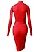 H2H Womens Sexy Slim Fit Turtleneck Long Sleeve Bodycon Mini Bandage Dress
