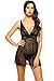 Avidlove Women Sexy Lace Babydoll Lingerie V Neck Chemise Sleepwear Dress Black L