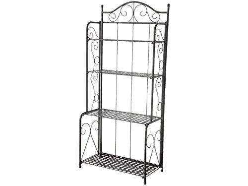 International Caravan 523767-OG-145553-O-783298 Bakers Rack, Antique Black