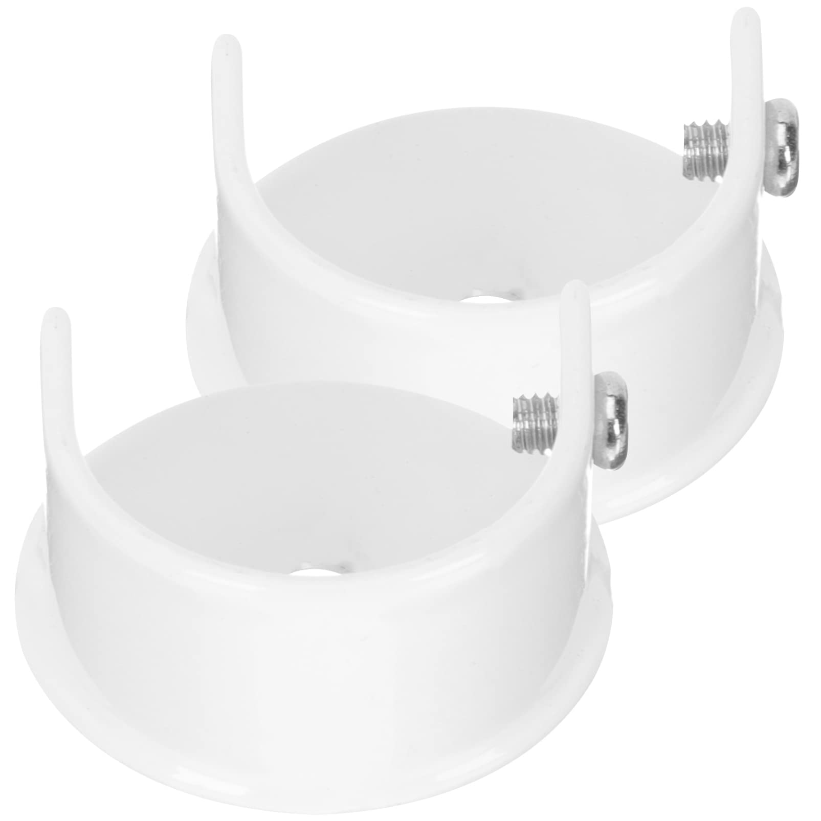 2Pcs White Curtain Rod Brackets for 28Mm Poles Heavy-Duty Alloy Support for Closet and Curtain Rods Easy Installation