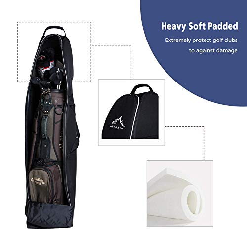 Himal Soft-Sided Golf Travel Bag - Heavy Duty 600D Polyester Oxford Wear-Resistant，Excellent Zipper Universal Size with Wheels (Renewed)