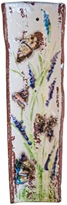 Abigails Butterflies Roof Tiles Wall Art, 19.5 by 6.5 by 2-Inch