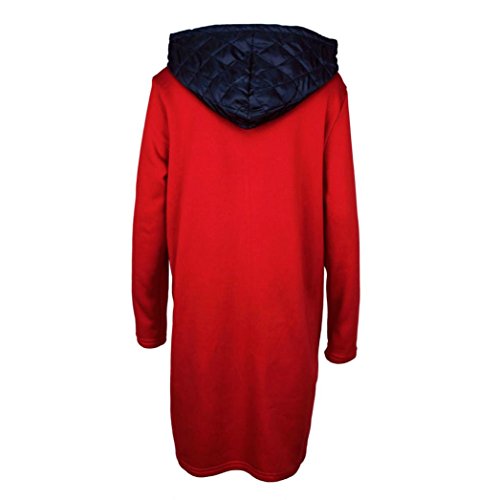 2017 Hot Sale Women Fashion Long Sleeve Hooded Casual Trench Coat Jacket Windbreaker Outwear Tops (Red, S)