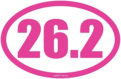 Motvia 26.2 Marathon Magnet Oval Car Magnet - Pink