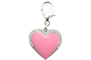 XKSRWE Dog Cat Rhinestones Love Charm Pendant Jewelry Pet Puppy Necklace Collar Accessory