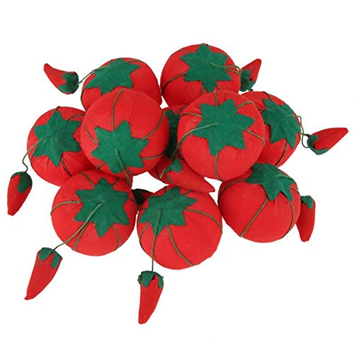 ZHONGJIUYUAN 10 Pieces pin Cushion in The Shape of a Tomato with Chilli Decoration