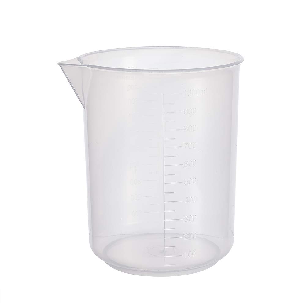 Othmro Plastic Laboratory Water Liquid Container Measuring Beaker 1000ml 1Pcs Good for Kitchen Bake