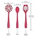 Silicone Cooking Utensils Starter Set, Set of 3, Red, Turner Spoon Spatula Plus Cooking Secrets Ebook