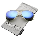 zeroUV - Premium Flash Mirror Lens Aviator Sunglasses (Nickel Plated Metal Frame)
