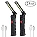 YOUYOUTE 2Pack COB LED Work Light USB Rechargeable Magnetic LED Light 360Rotate 5 Lighting Modes + Magnetic Base + Swivel Hook Water-Resistant Portable Inspection Work Light