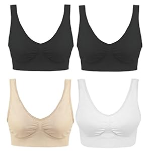 Boolavard Naadloze Sport-bh Zonder Beugel voor Dames, Comfortabele Workout Yoga-bh’s, Set Van 4