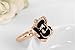 Austrian Crystal Rose Gold With Diamonds Black Rose Ring
