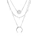 SUNSCSC Women's Triangle Stars Moon Sun Pendants Choker Statement Bib Necklace (Moon and Sun)