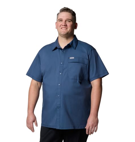 Columbia Men's Landroamer Twill Short Sleeve Shirt, Dark Mountain, X-Small