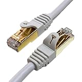 Tera Grand - Premium CAT7 Double Shielded 10 Gigabit 600MHz Ethernet Patch Cable for Modem Router LAN Network - Built with Gold Plated & Shielded RJ45 Connectors, 3 Feet White