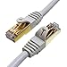 Tera Grand - Premium CAT7 Double Shielded 10 Gigabit 600MHz Ethernet Patch Cable for Modem Router LAN Network, Gold Plated Shielded RJ45 Connectors, 50 ft White