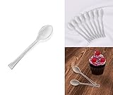 48 Mini Clear Plastic Spoons, 4.5 Inches, Elegant And Disposable Clear Flatware. Includes 48 High Quality Mini Clear Dessert / Appetizer Spoons