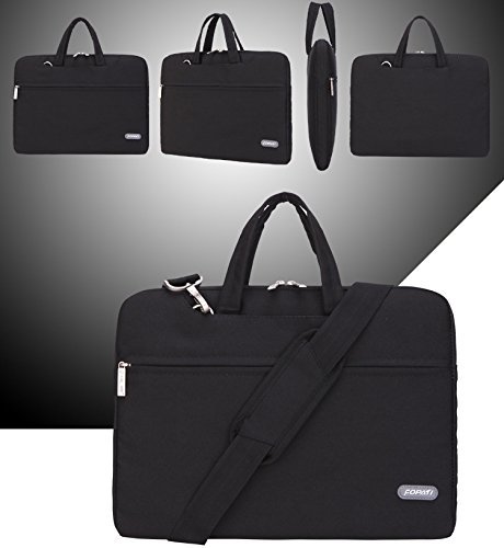 Laptop Briefcase Bag, HESTECH 12.9-13.5 Inch Dual Layer Protection Tablet/Laptop Universal Sleeve Bag Carrying Case Briefcase with Handle + Pouch Case - Black