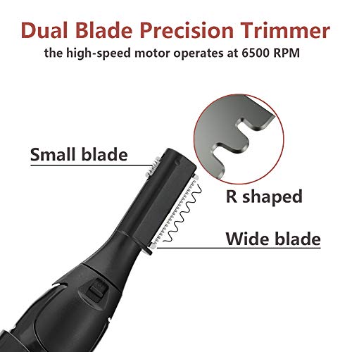 Women Eyebrow Precision Trimmer - Liberex Lady Facial Peach Fuzz Shaver Electric Razor Remover Kit for Brows Face Body, Painless Instant Hair Removal, Battery Operated