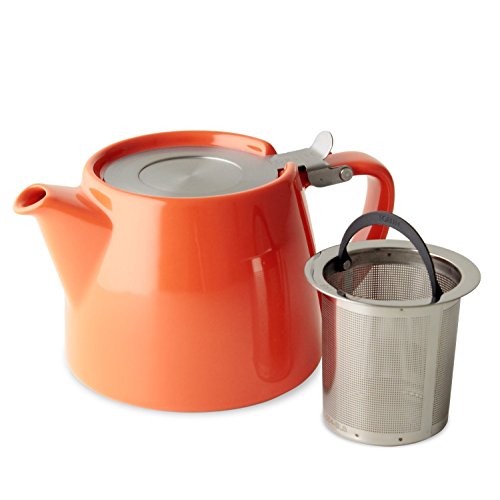 FORLIFE Stump Teapot with SLS Lid and Infuser, 18Ounce, Carrot The