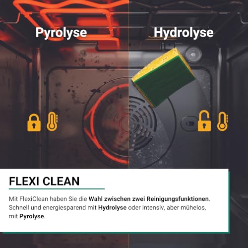 Bauknecht BBA285PU1ZK Einbau-Backofen, 60 cm, 71 l Garraum, Heißluftbackofen mit 12 Funktionen, PowerHeißluft, FlexiClean Pyrolyse & Hydrolyse, Multi-Level-Kochen, Schwarzglas 4