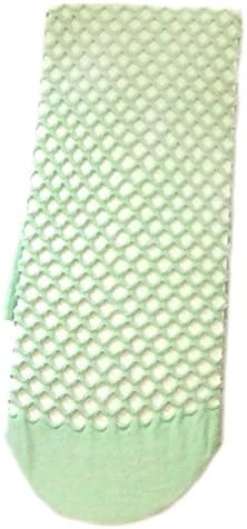 Ladies Girls Women Sexy Knee High Soft Nylon Fishnet Fence Net Socks Stockings in Small Mesh - Mint Green