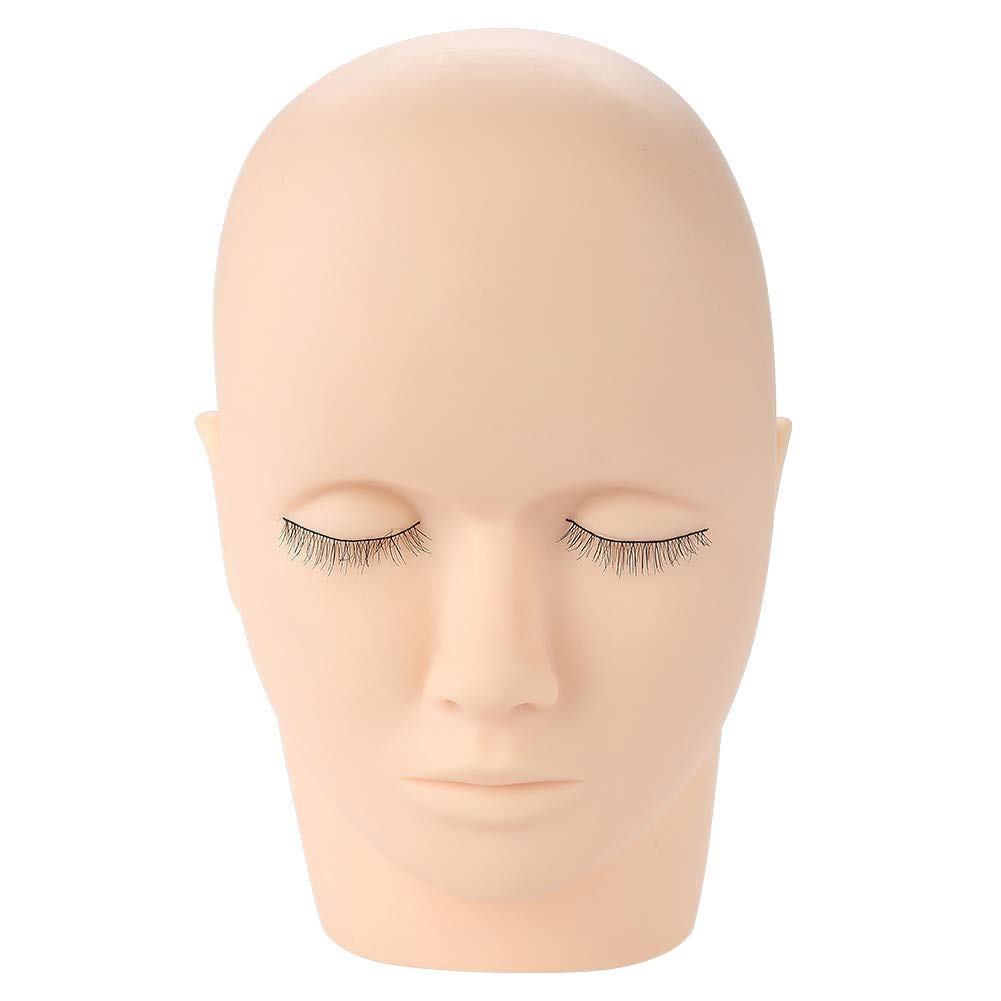 Lash Mannequin Head, Practice Training Head for Make Up and Lash Extention, Cosmetology Doll Head Soft Touch Rubber Practice Face Model Easy to Clean by Skincare Essential Oil