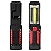 Exlight COB LED Flashlight Work Light with Built-in Magnets, 180 Degrees Rotatable Arm for Camping, Hiking, Fishing, Household, Workshop---Black
